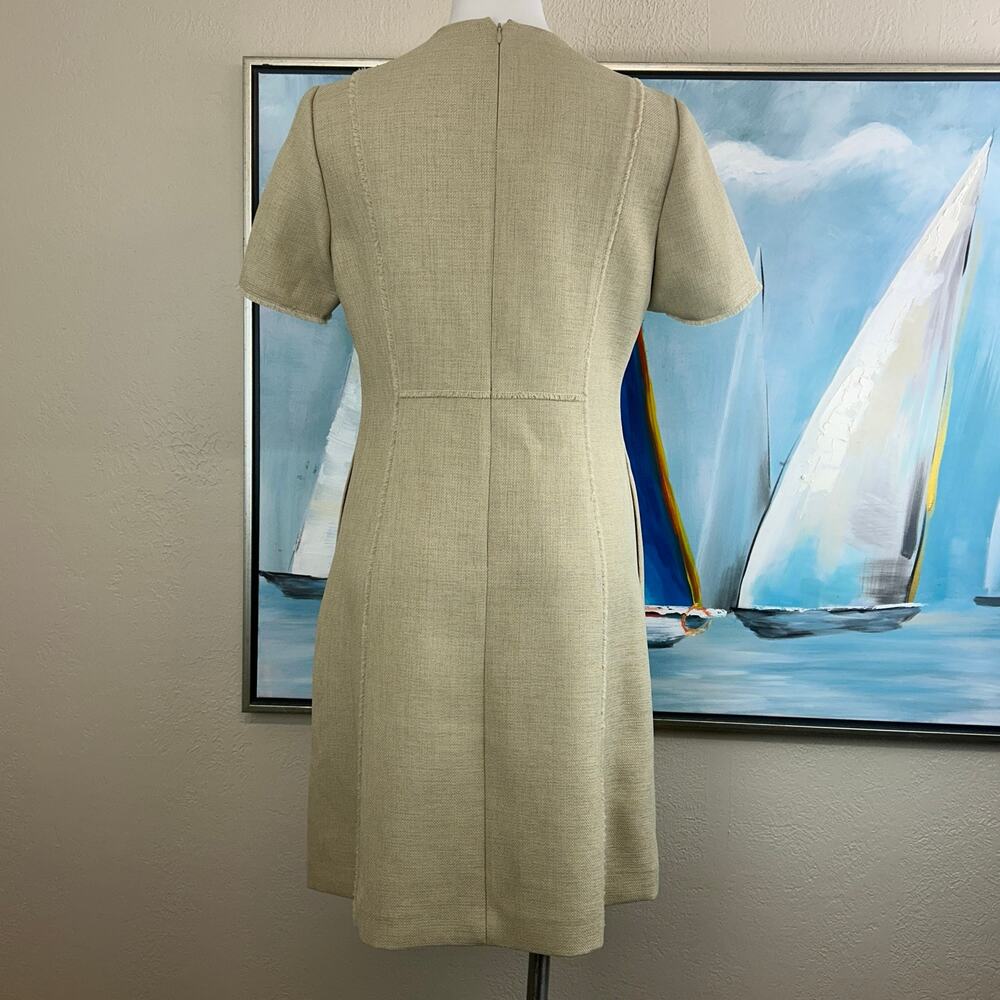 Elie Tahari Dress Ariel Above Knee length classic a-line tan woven size 10 - Picture 5 of 9